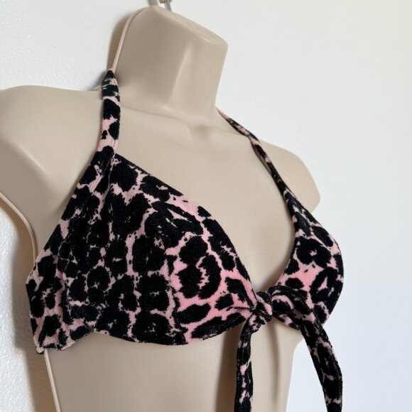 Agent Provocateur Tabby Bikini Bra Terry Pink Black Leopard Size 4 - Picture 3 of 6